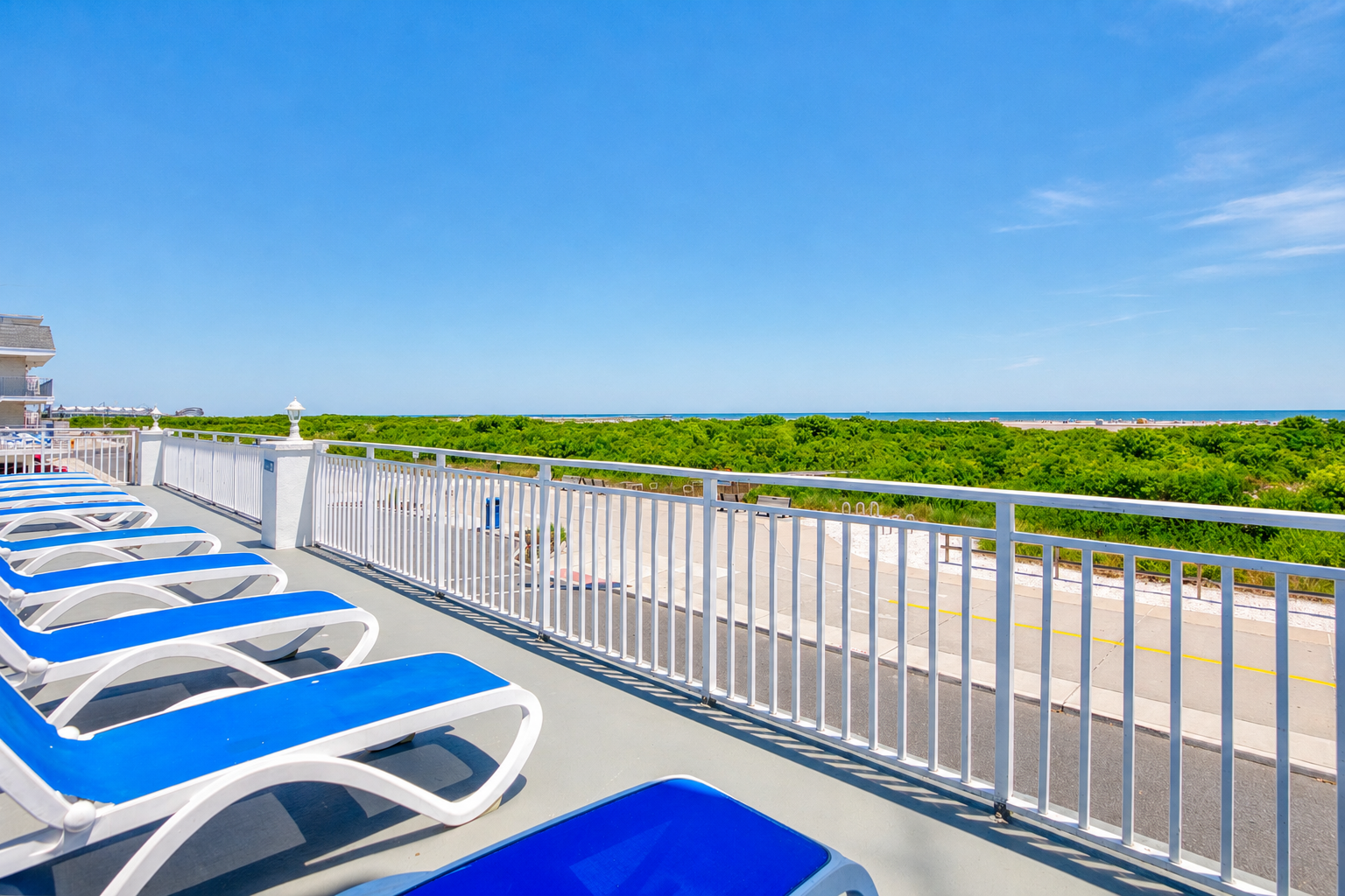 Nassau Inn beachfront deck with ocean views in Wildwood Crest